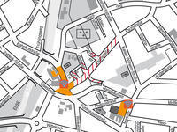 Bild vergrern: Das Bild zeigt eine bersichtkarte zu freien WLAN-Zugangen in der Bnder Innenstadt